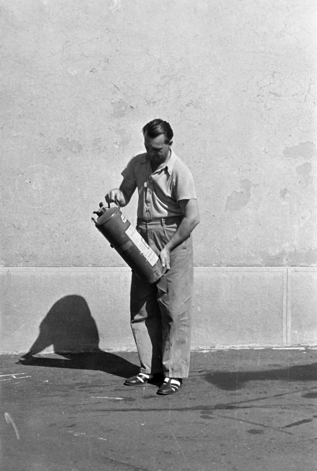 1955, Bolvári László, extinguisher, Fortepan #267755