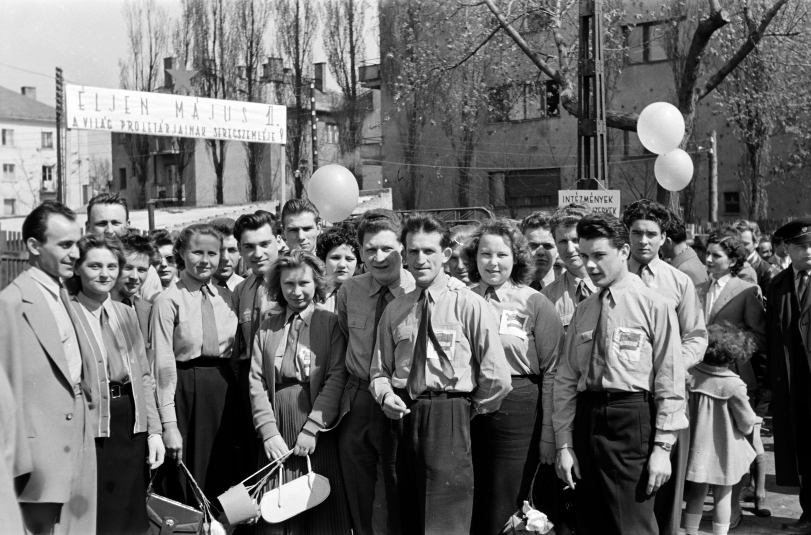 1959, Bolvári László, 1st of May parade, uniform, Fortepan #267797