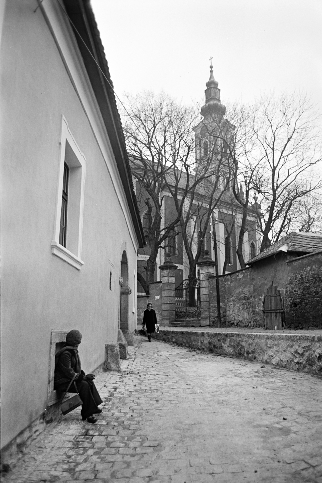 Magyarország, Szentendre, Hunyadi utca, szemben a Belgrád székesegyház (Görögkeleti Püspöki Főszékesegyház)., 1972, Dorics István, Fortepan #267874