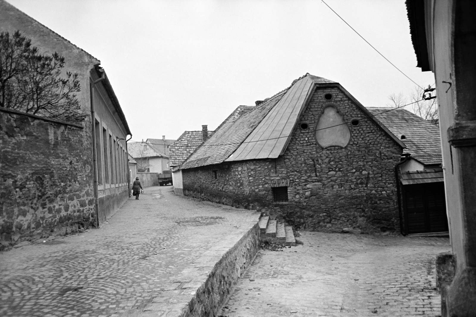 Hungary, Szentendre, Hunyadi utca, jobbra a Gőzhajó utca torkolata., 1972, Dorics István, Fortepan #267878