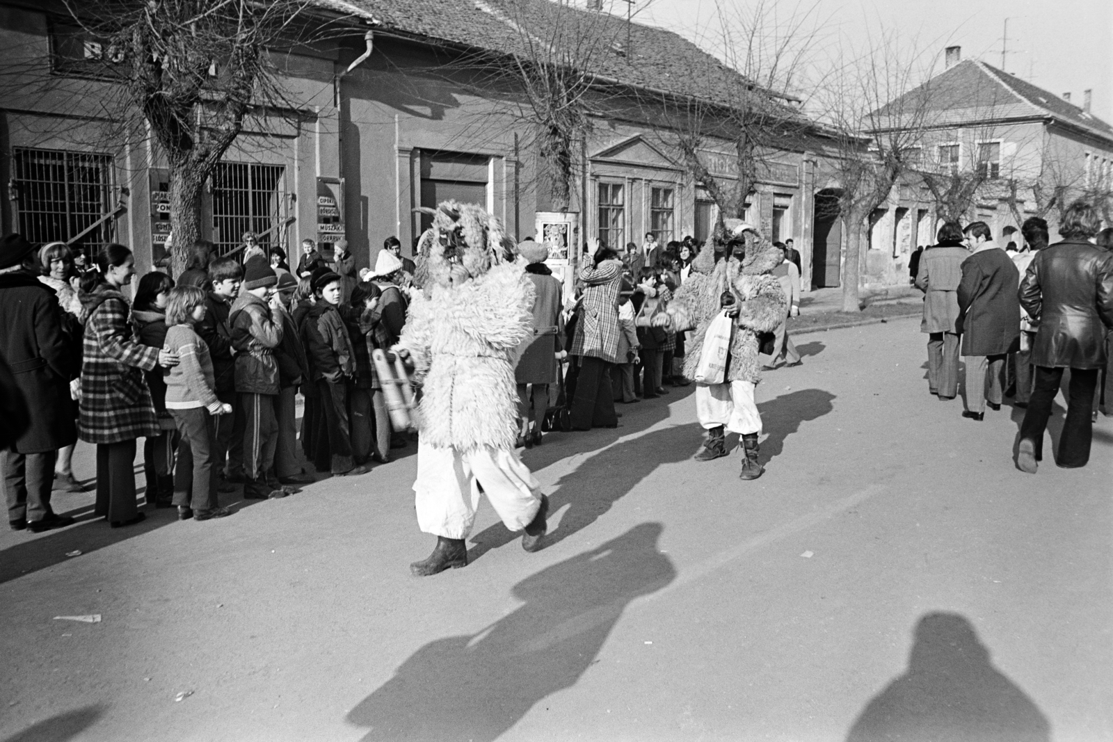 Magyarország, Mohács, Szabadság utca, busójárás idején., 1975, Dorics István, Fortepan #267955