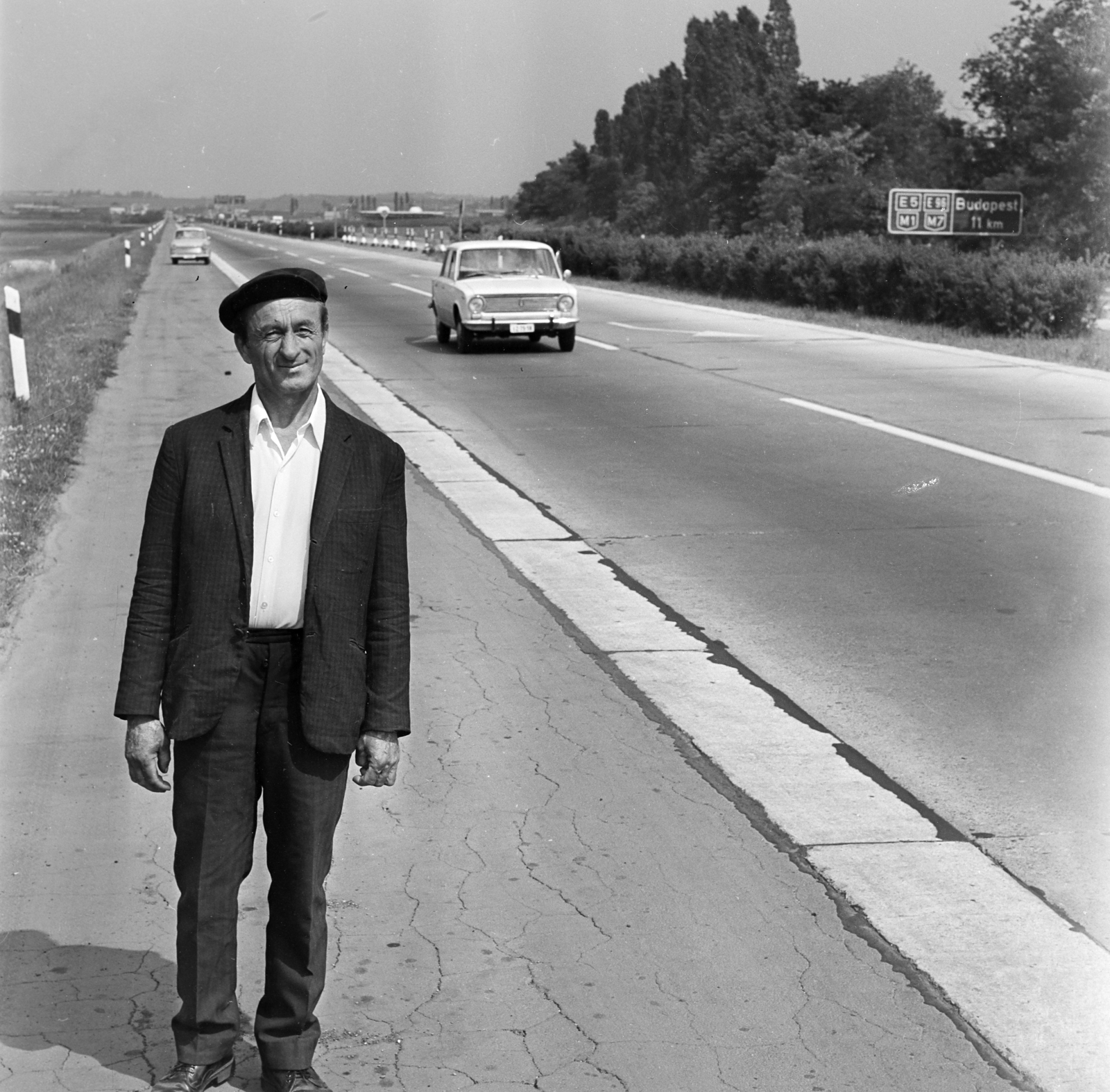 Hungary, Budaörs, az M1-M7-es autópálya közös szakasza Budapest irányába nézve., 1973, Gárdos Katalin, highway, Fortepan #268218