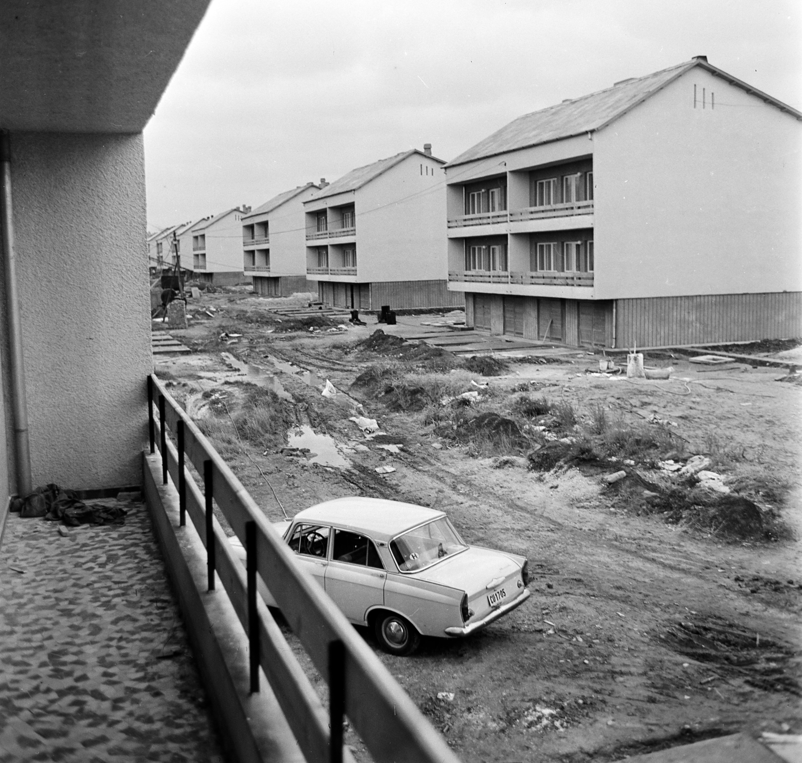 1974, Gárdos Katalin, mud, construction, condominium, Fortepan #268247