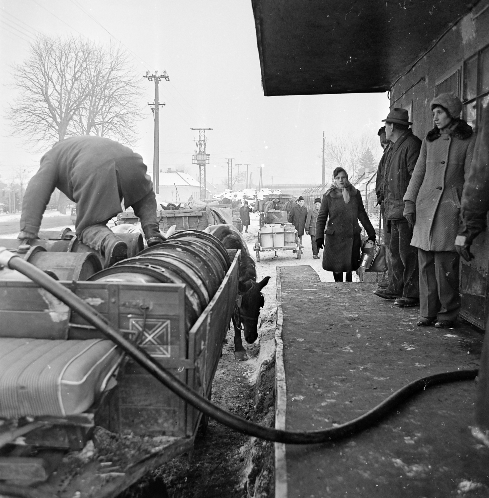 Hungary, Szentendre, Vasúti Villasor (Vasútsor), a felvétel az ÁFOR háztartási tűzelőolaj árusító telepe előtt készült., 1973, Gárdos Katalin, Fortepan #268335