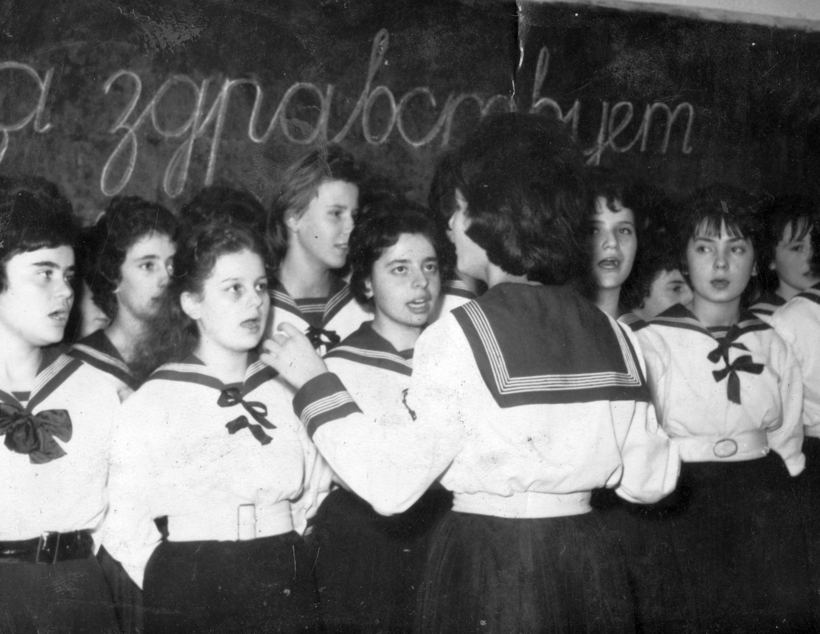 1962, Pohl Pálma, choir, girl, singing, Fortepan #26834