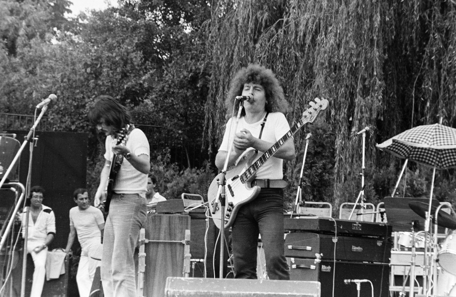 Magyarország, Menyhárt János és Demjén Ferenc a V’Moto-Rock együttes tagjai., 1978, Glósz András, koncert, Fortepan #268393