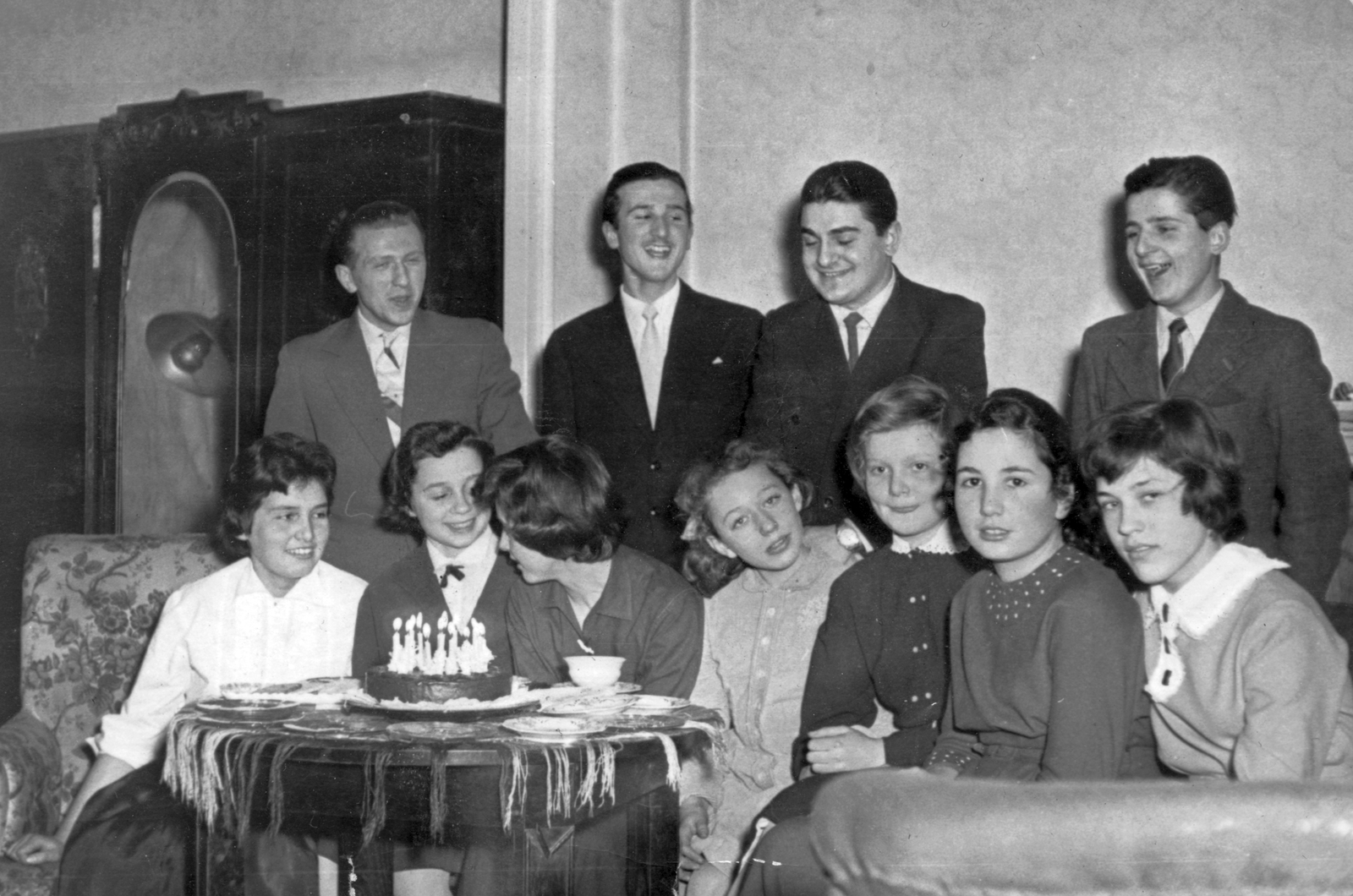 1959, Pohl Pálma, candle, cake, birthday celebration, Fortepan #26841