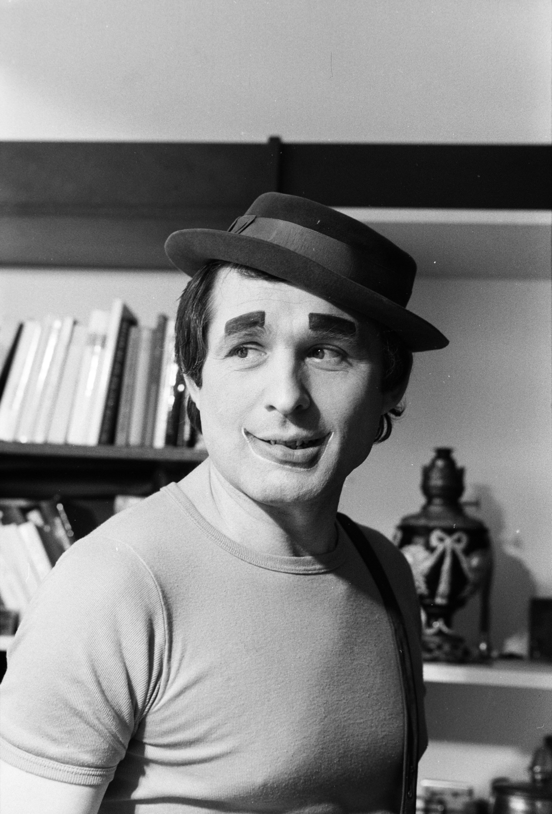 Magyarország, Szergej Kurepov szovjet bohóc, a „Szervusz, Szergej!” című tévéműsor címszereplője., 1983, Glósz András, bohóc, portré, Fortepan #268517