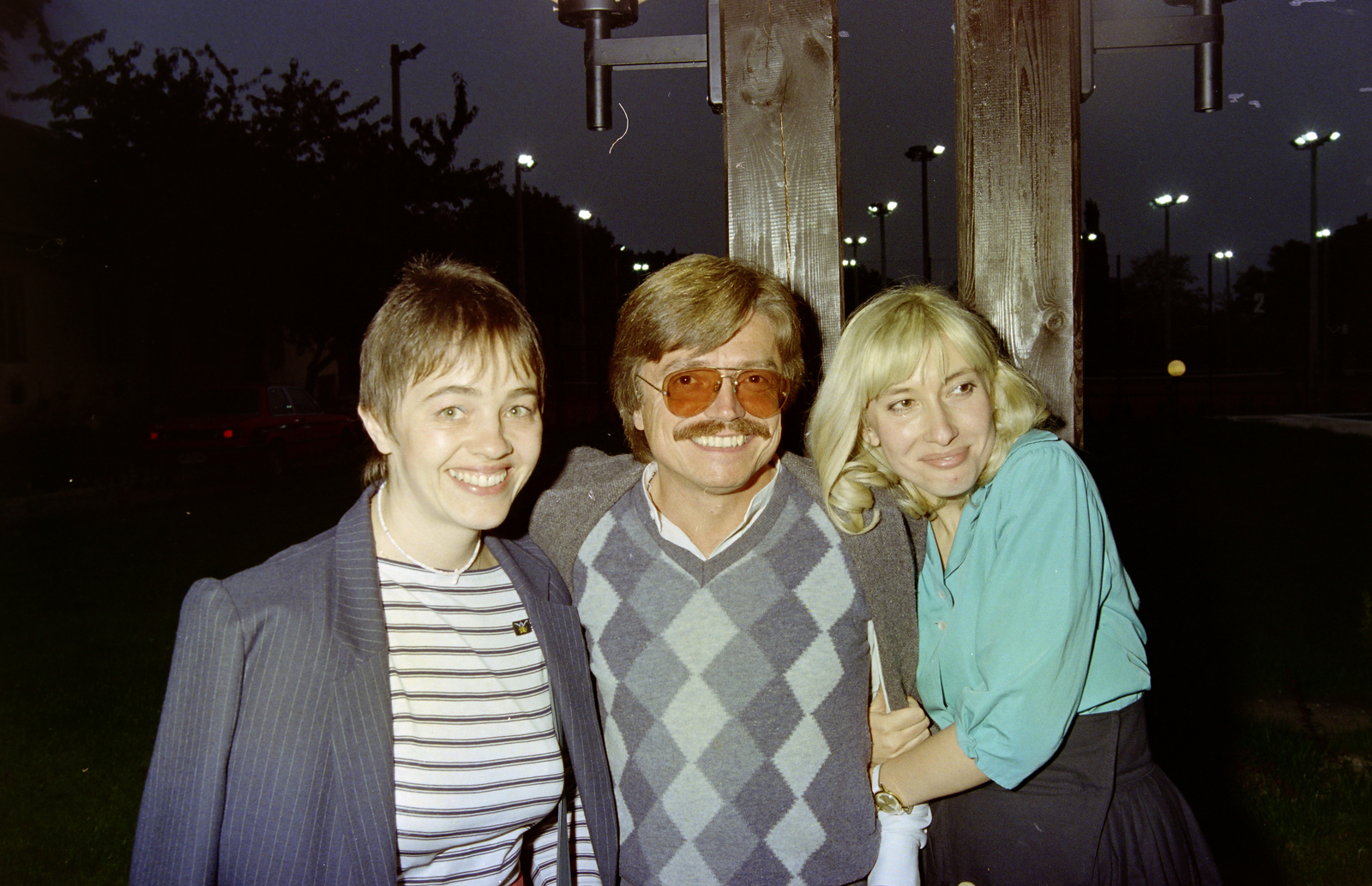 Hungary, Göczey Zsuzsa a Magyar Rádió zenei szerkesztője, Szörényi Levente és Mentler Krisztina menedzser, 1984, Kanyó Béla, celebrity, Fortepan #268811