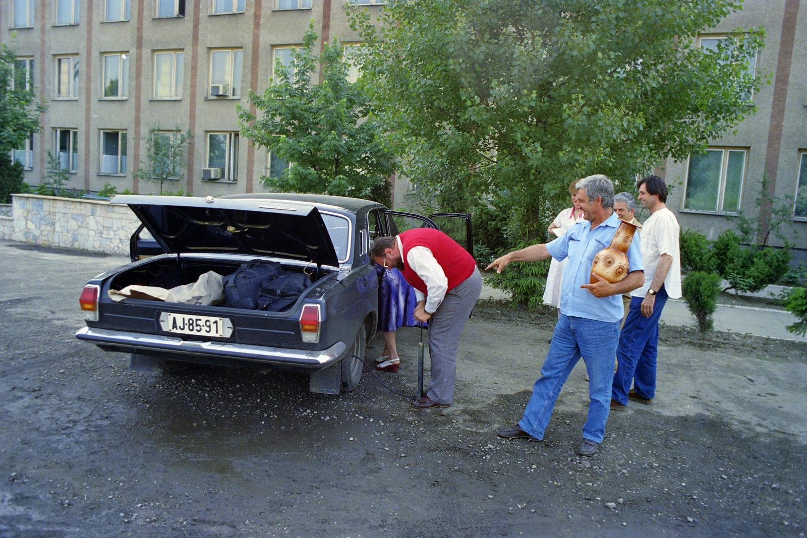 1983, Kanyó Béla, rendszám, GAZ-márka, GAZ 24 Volga, színes, vidámság, pumpa, Best of, Fortepan #268938