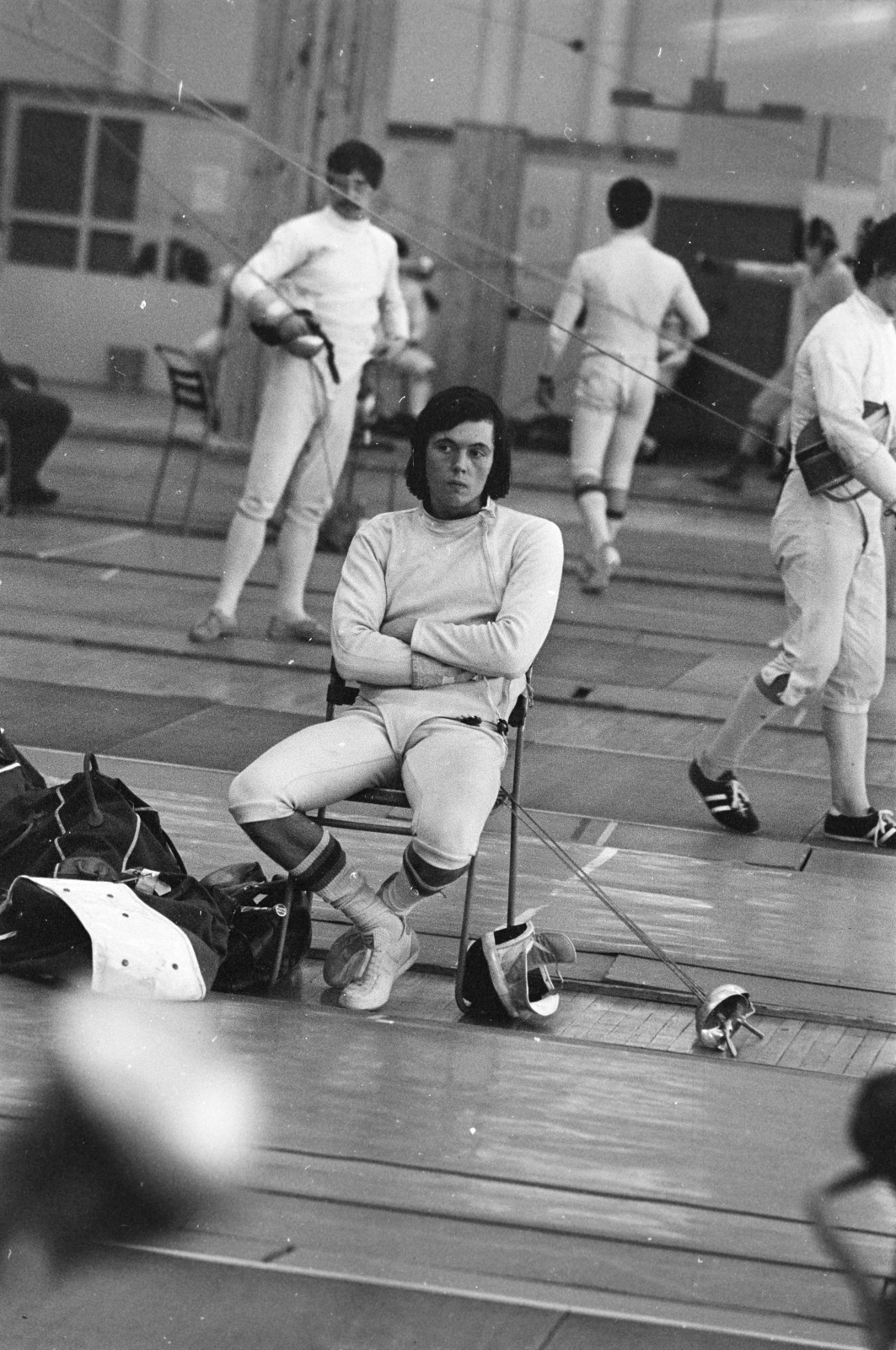 Hungary, Budapest XIV., Istvánmezei út 3-5. Nemzeti Sportcsarnok (később Gerevich Aladár Nemzeti Sportcsarnok). Kancsal Tamás öttusázó., 1981, Kanyó Béla, pentathlon, Budapest, Fortepan #269241