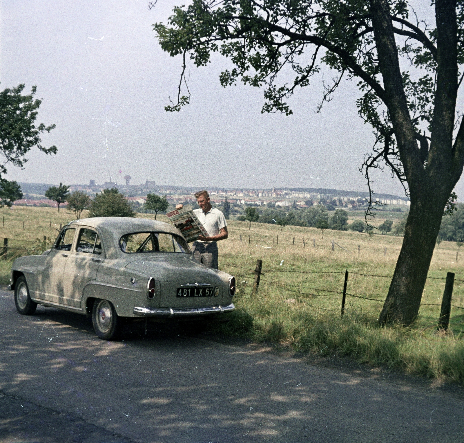 1961, Ladinek Viktor, Simca Aronde, színes, rendszám, Fortepan #269753