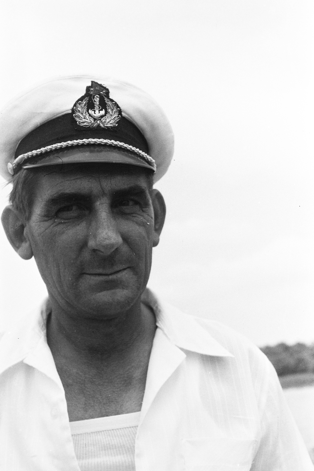 Magyarország, Tiszalök, 1976, Leskó Imre, hajóskapitány, Fortepan #269836