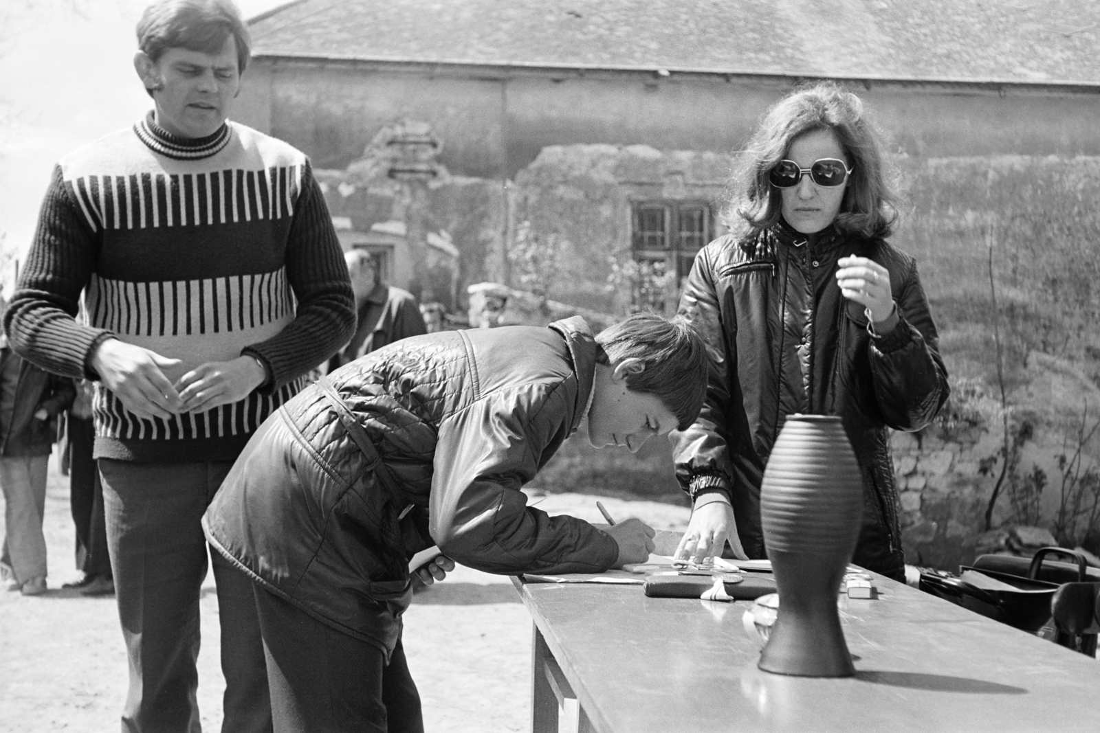 Hungary, Tarcal, a felvétel egy lövészverseny alkalmával készült., 1978, Leskó Imre, Best of, writing, shades, Fortepan #269897