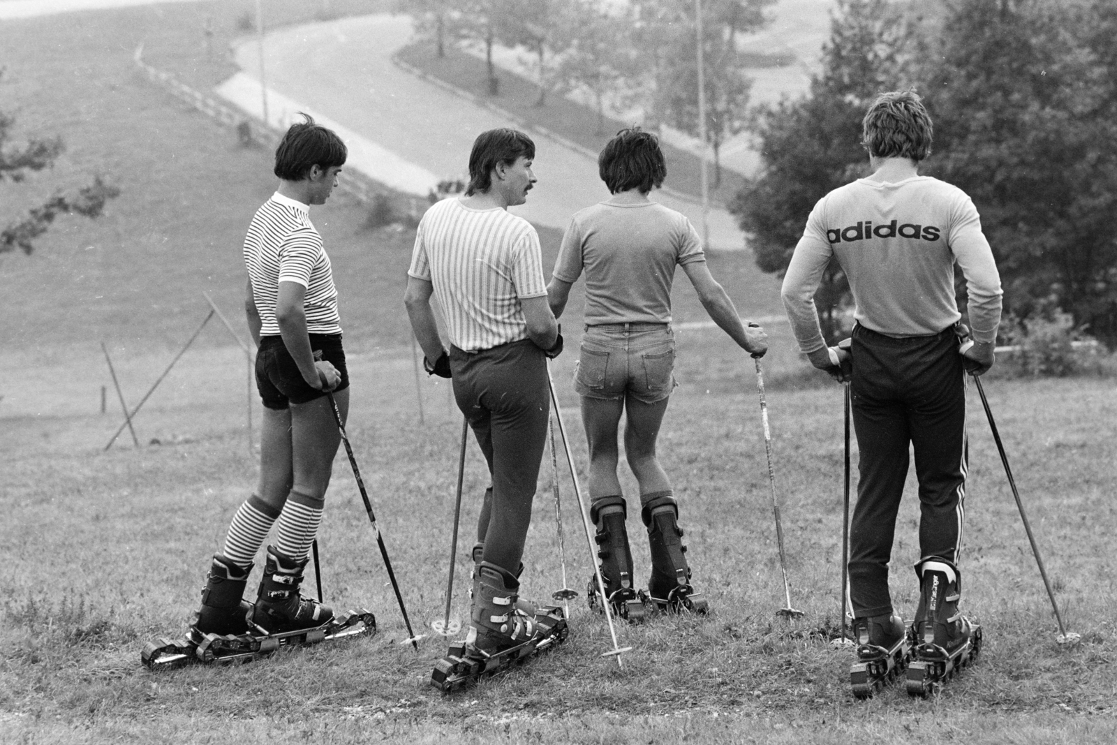 1986, Szalay Béla, skiing, roller skates, Fortepan #269934