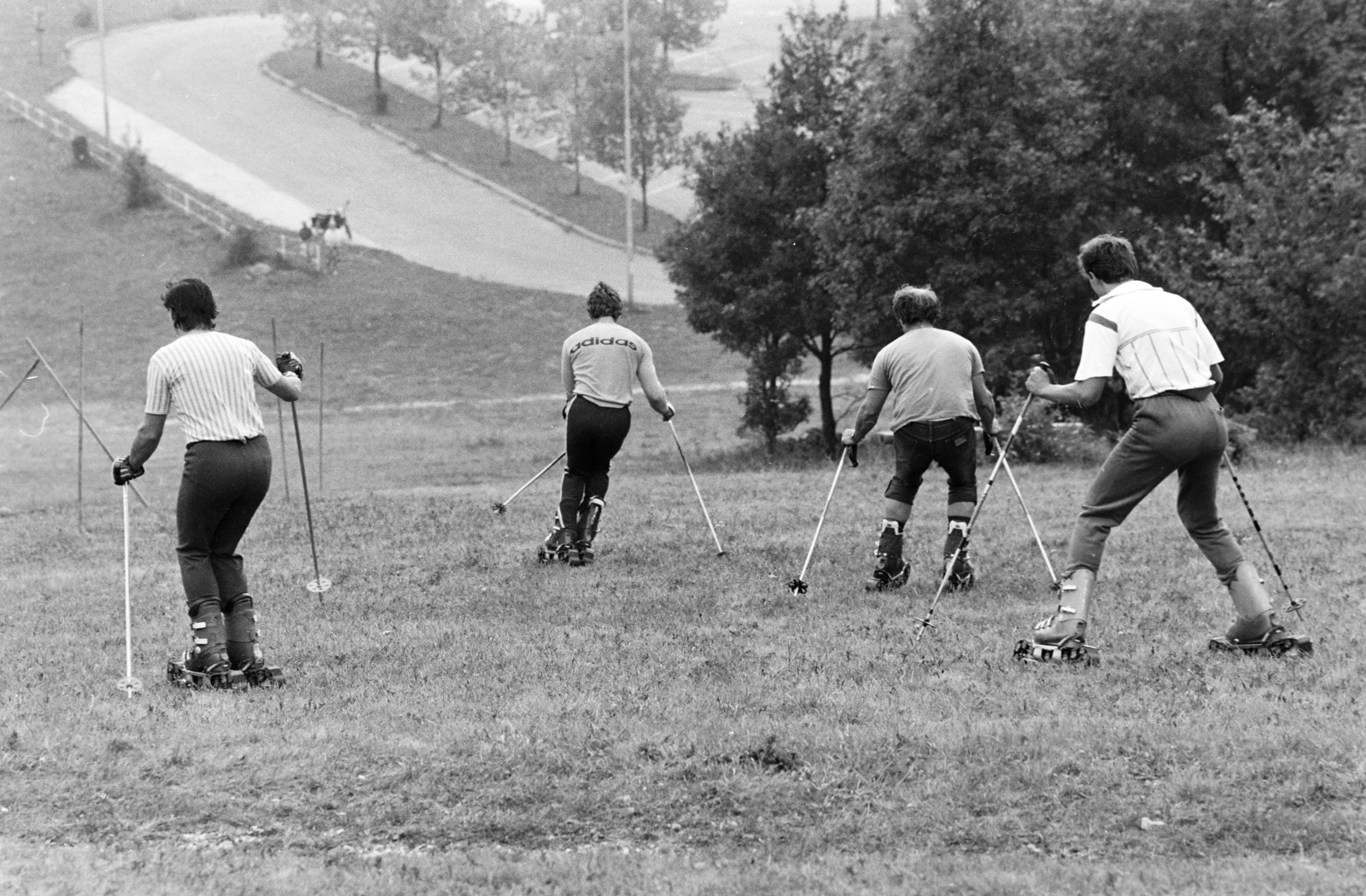 1986, Szalay Béla, skiing, roller skates, Fortepan #269935