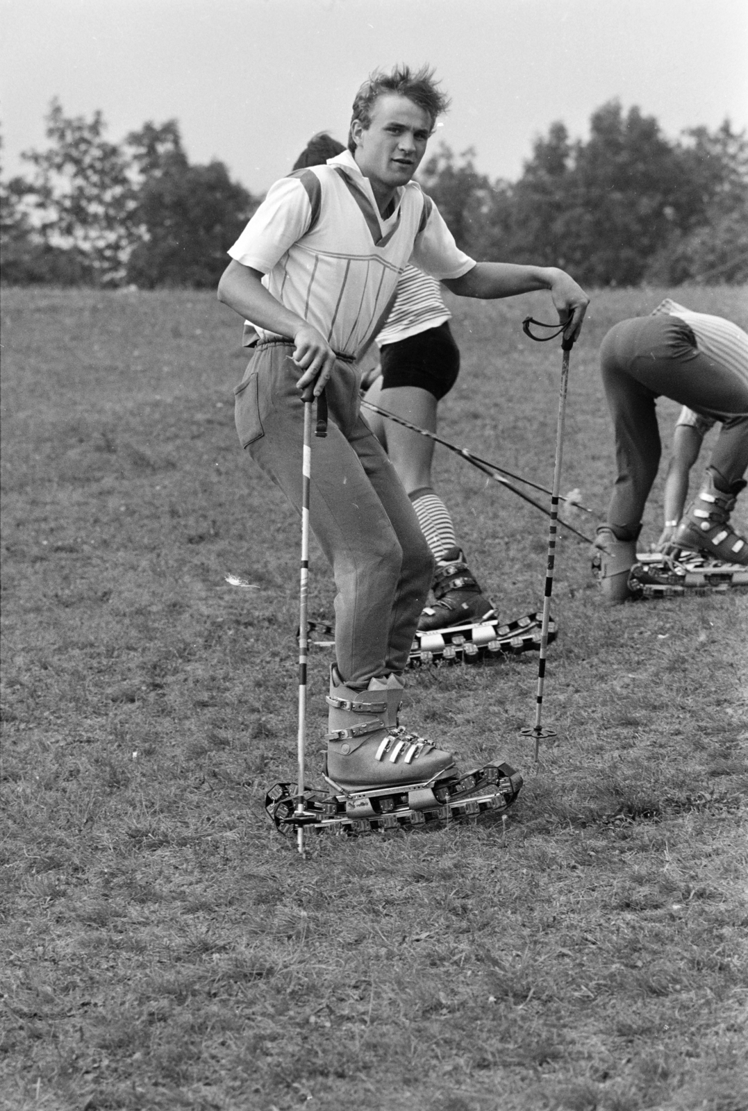 1986, Szalay Béla, skiing, roller skates, Fortepan #269936