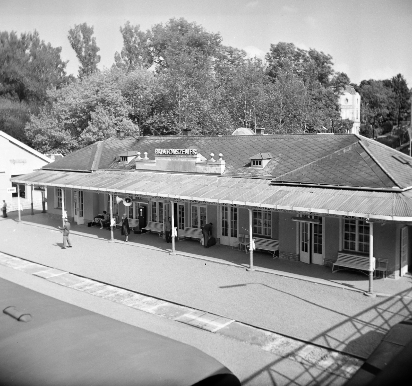 Hungary, Balatonszemes, vasútállomás., 1966, Vozárik Edit, train station, Fortepan #270264