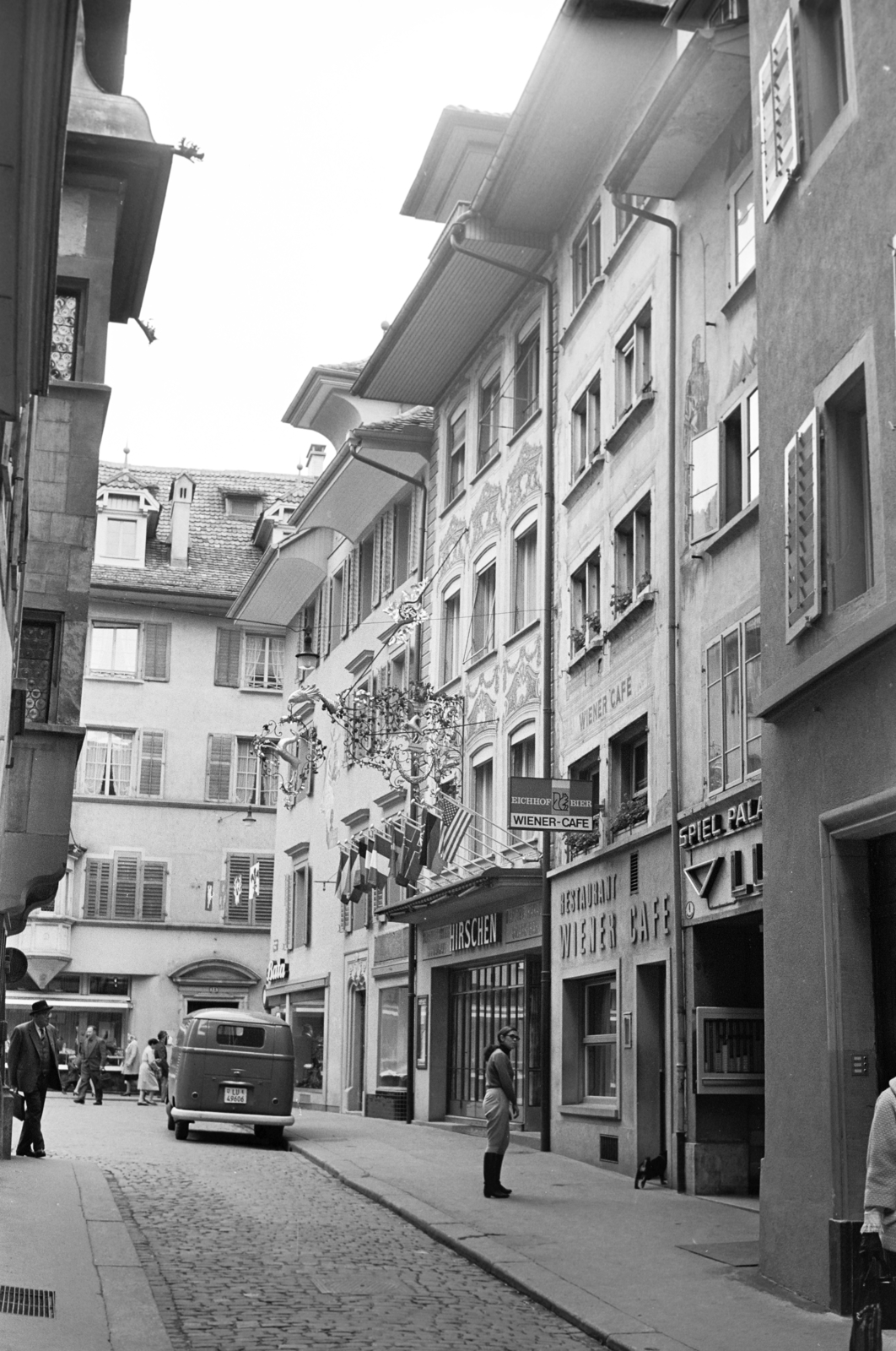 Switzerland, Luzern, Hirschenplatz., 1962, Vozárik Edit, street view, Fortepan #270375