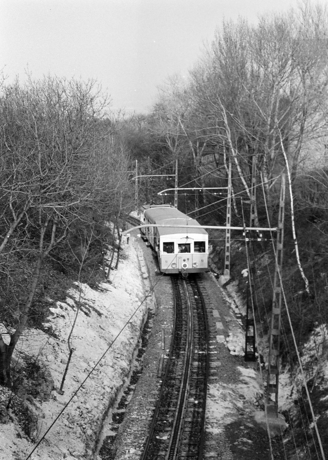 Hungary, untitled, Budapest XII., Fogaskerekű, a felvétel az Agancs utcai hídról készült., 1972, Vozárik Edit, Budapest, Fortepan #270461