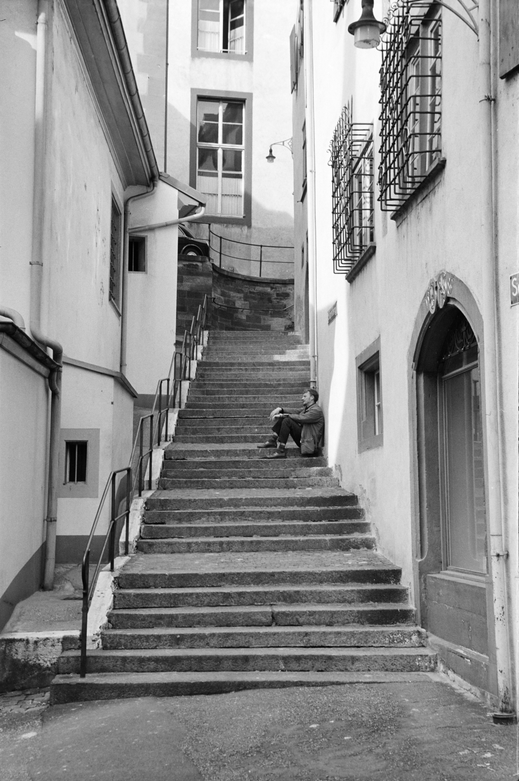 1965, Ungváry Rudolf, street view, stairs, Fortepan #270537