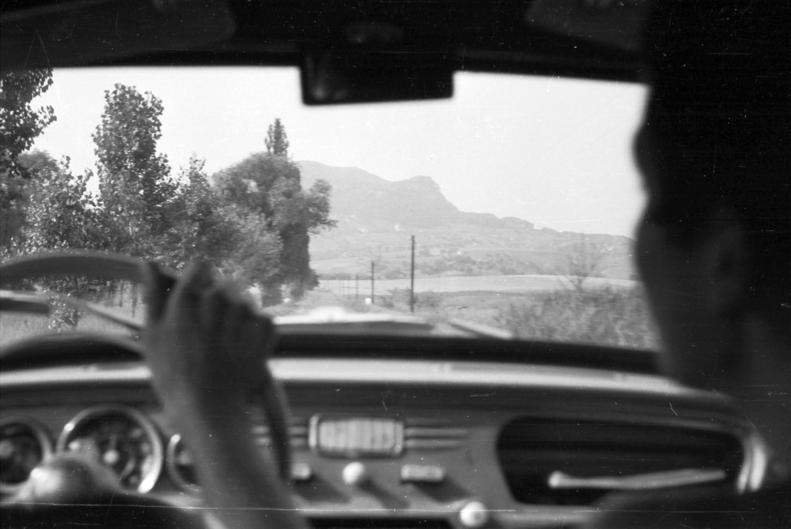 Magyarország, Szent György hegy a Hegymagasi útról észak felé egy Skoda Octaviából., 1968, Drimbe József, Fortepan #27084