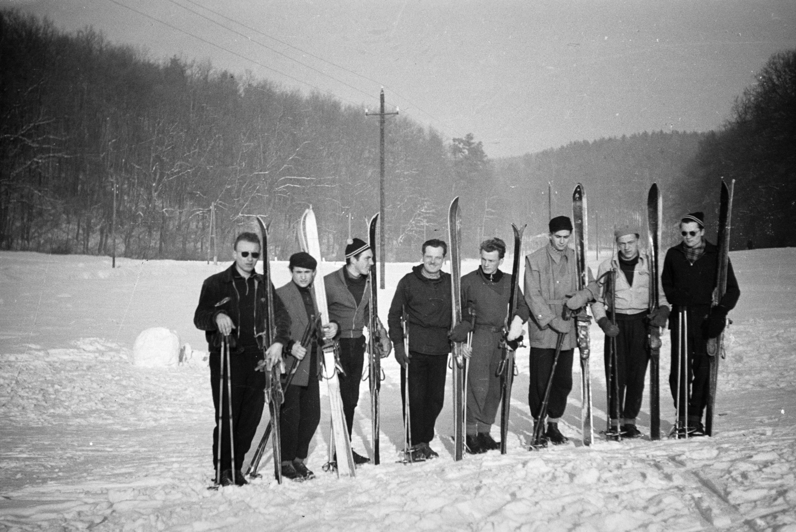 1955, Lipovits Károly, winter, skiing, Fortepan #271034