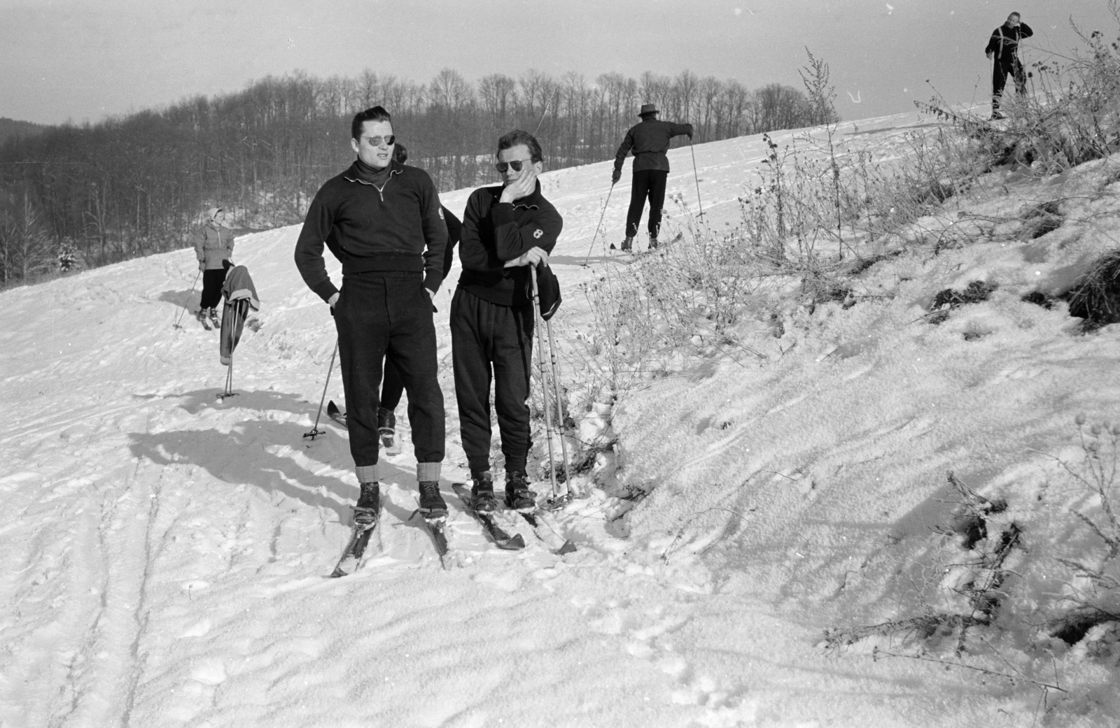 1954, Lipovits Károly, skiing, snow, men, Fortepan #271050