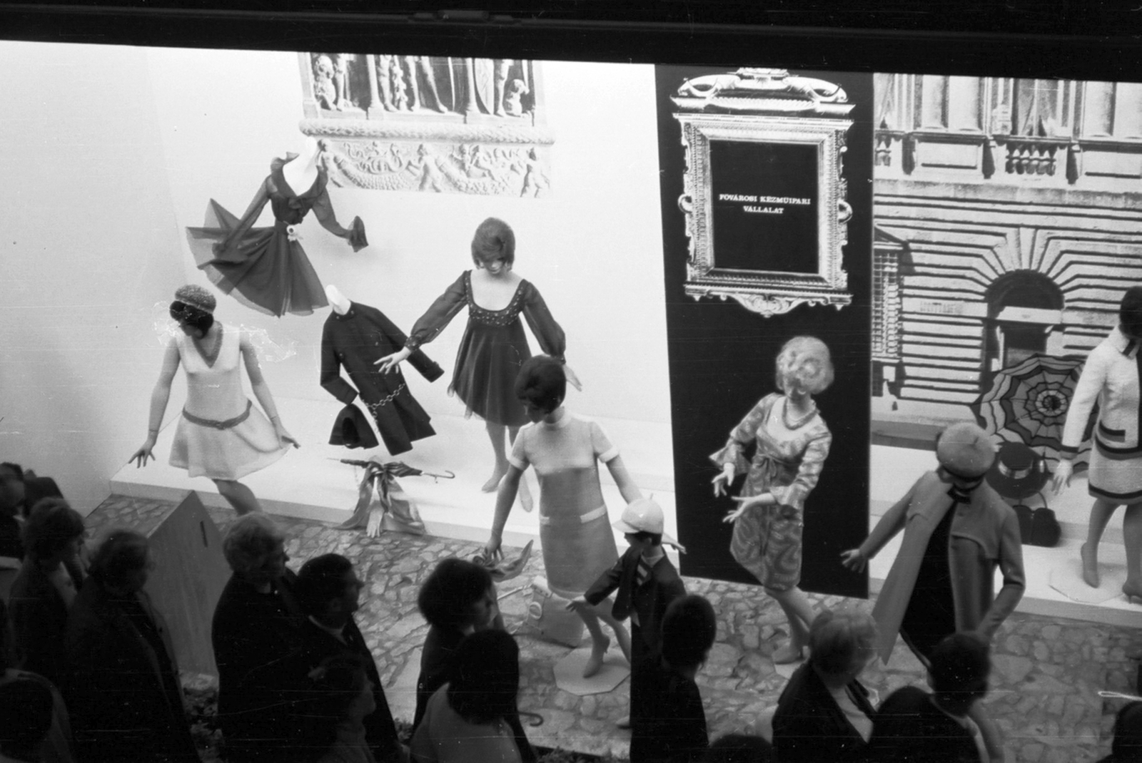1966, Drimbe József, fashion, Show window, international fair, exhibition, mannequin, dress, Fortepan #27133