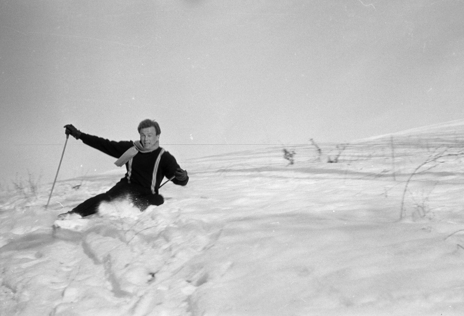 1956, Lipovits Károly, síelés, Fortepan #271330