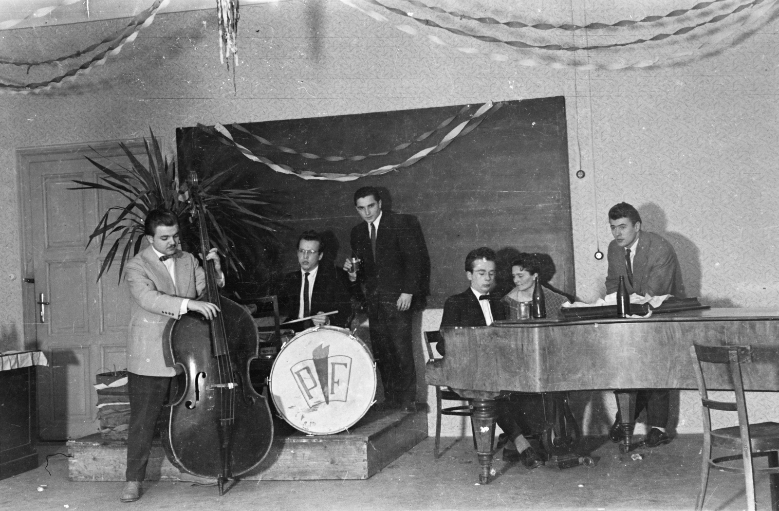 1958, Lipovits Károly, band, stage, Fortepan #271465