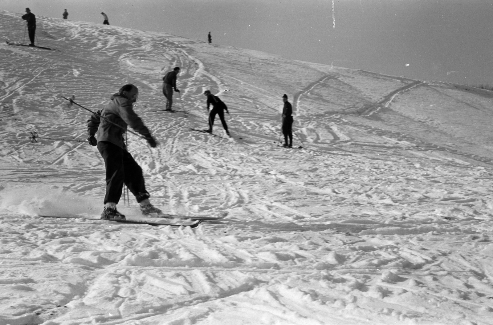1957, Lipovits Károly, skiing, Fortepan #271647