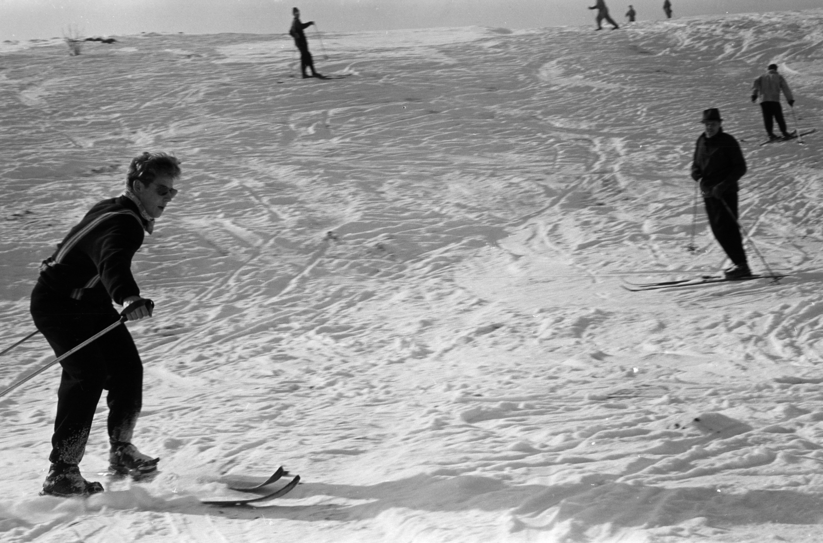 1957, Lipovits Károly, skiing, Fortepan #271648