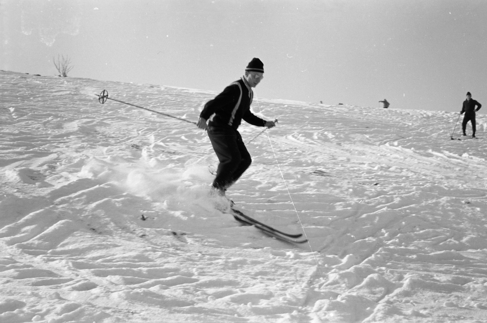 1957, Lipovits Károly, skiing, Fortepan #271650