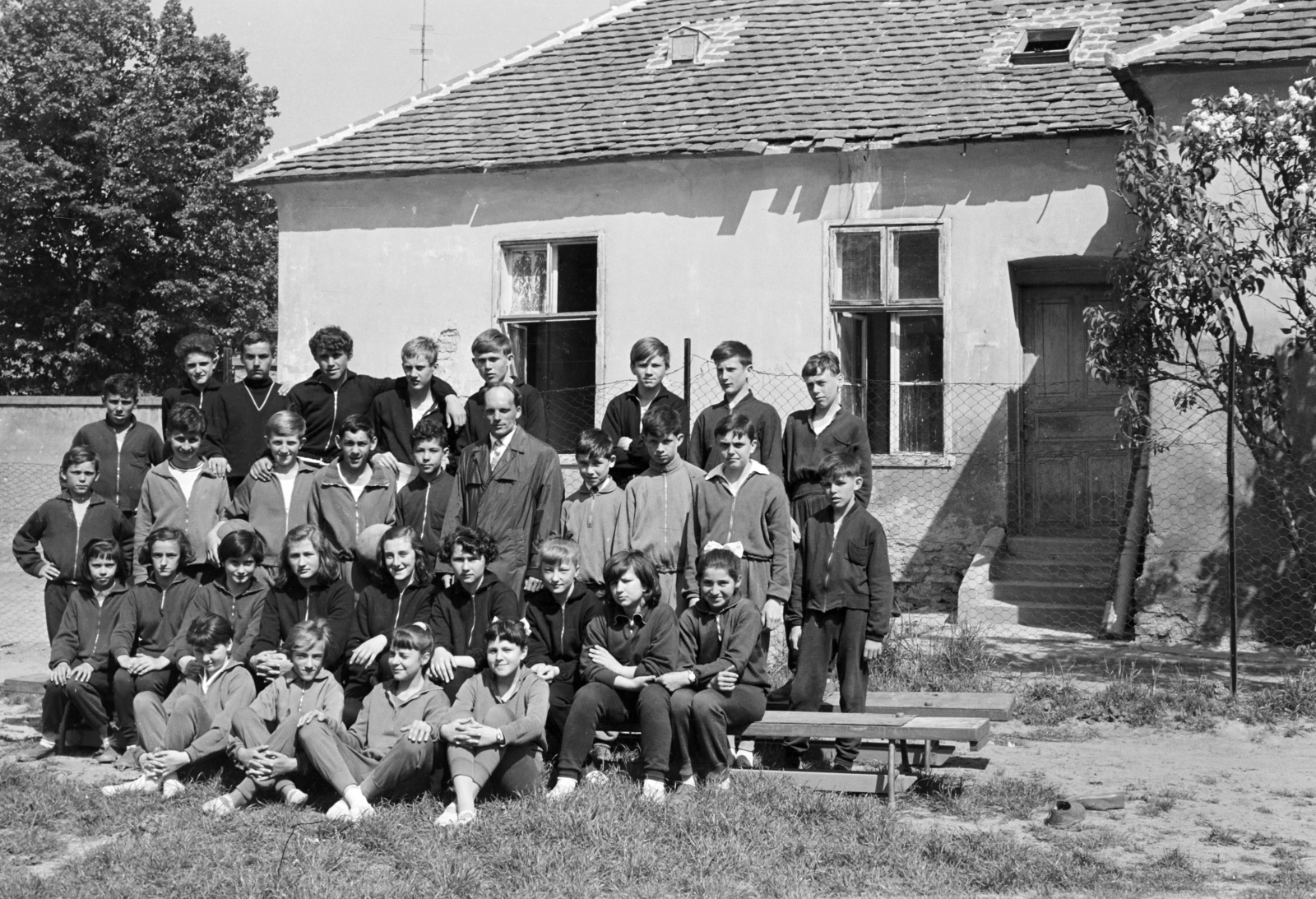 1966, Lipovits Károly, csoportkép, tréningruha, Fortepan #271716