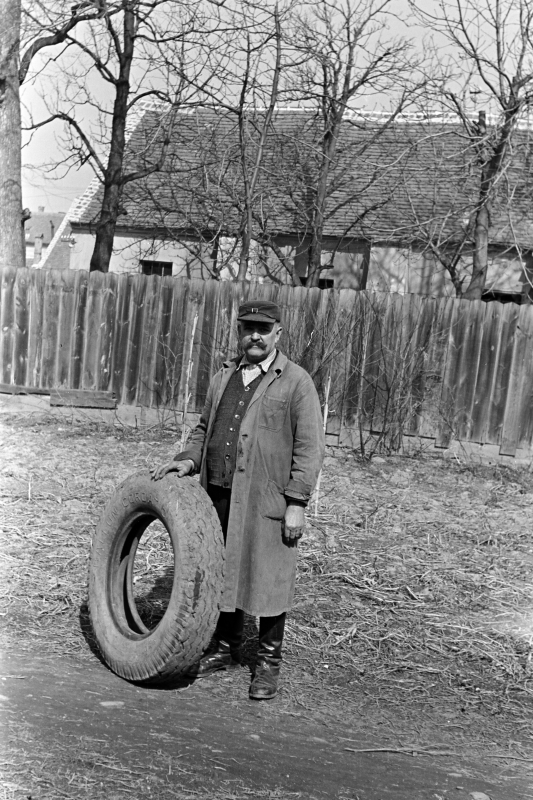 1958, Lipovits Károly, overall, tire, Fortepan #271792
