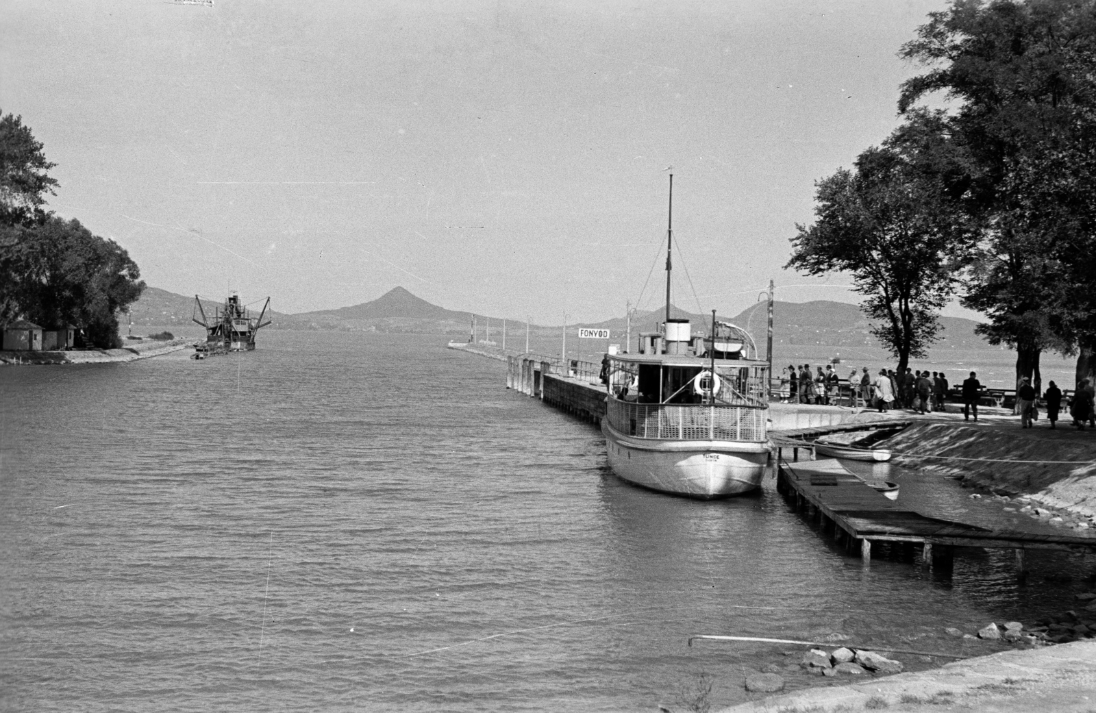 Magyarország,Balaton, Fonyód, hajókikötő és a móló., 1961, Lipovits Károly, kikötő, Tünde hajó, Fortepan #271899