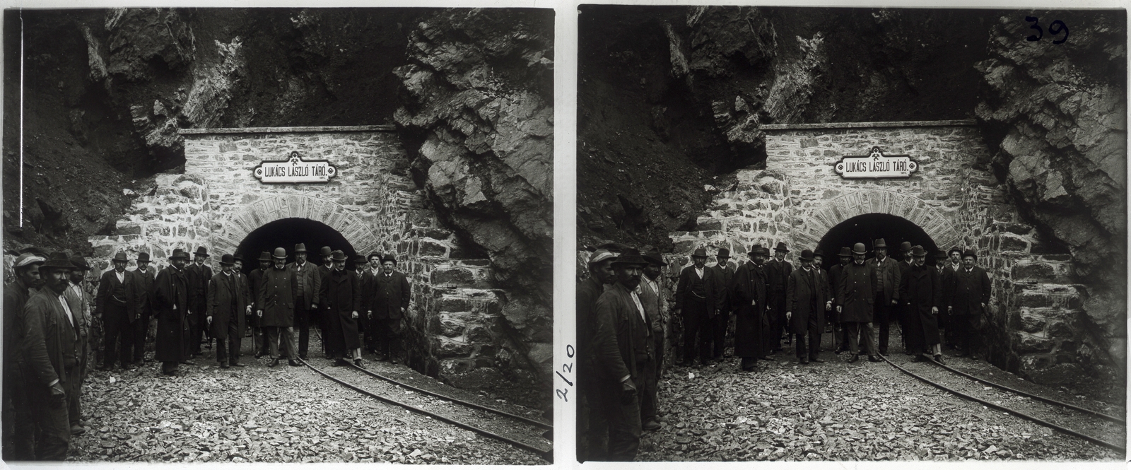 Romania,Transylvania, Ghelari, a főbánya Lukács László szintje., 1901, Schoch Frigyes, tunnel, stereophoto, Fortepan #27225