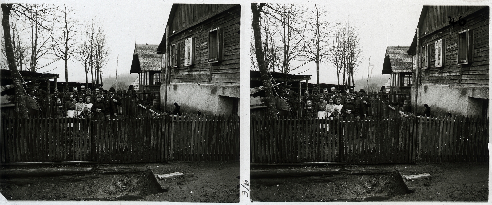 1900, Schoch Frigyes, tableau, fence, stereophoto, Fortepan #27230