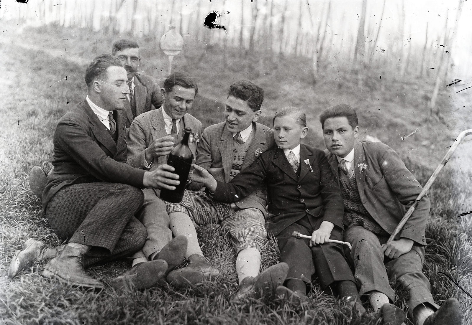 1921, Németh András dr., férfiak, italozás, kirándulás, Fortepan #272383