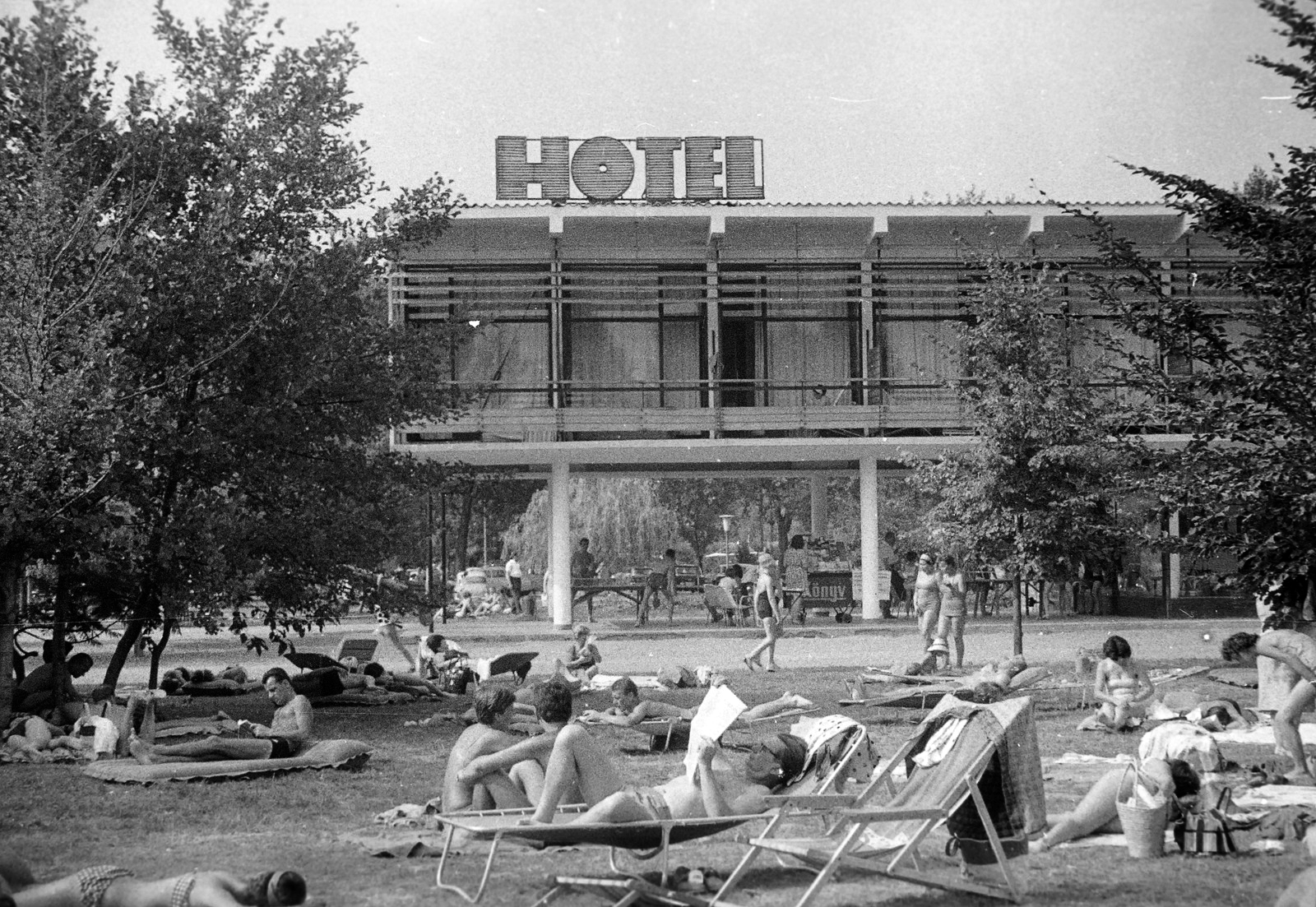 Hungary,Lake Balaton, Tihany, Kis Tihany Szálló (Motel)., 1966, Gergely János, summer, holiday, hotel, Fortepan #272423