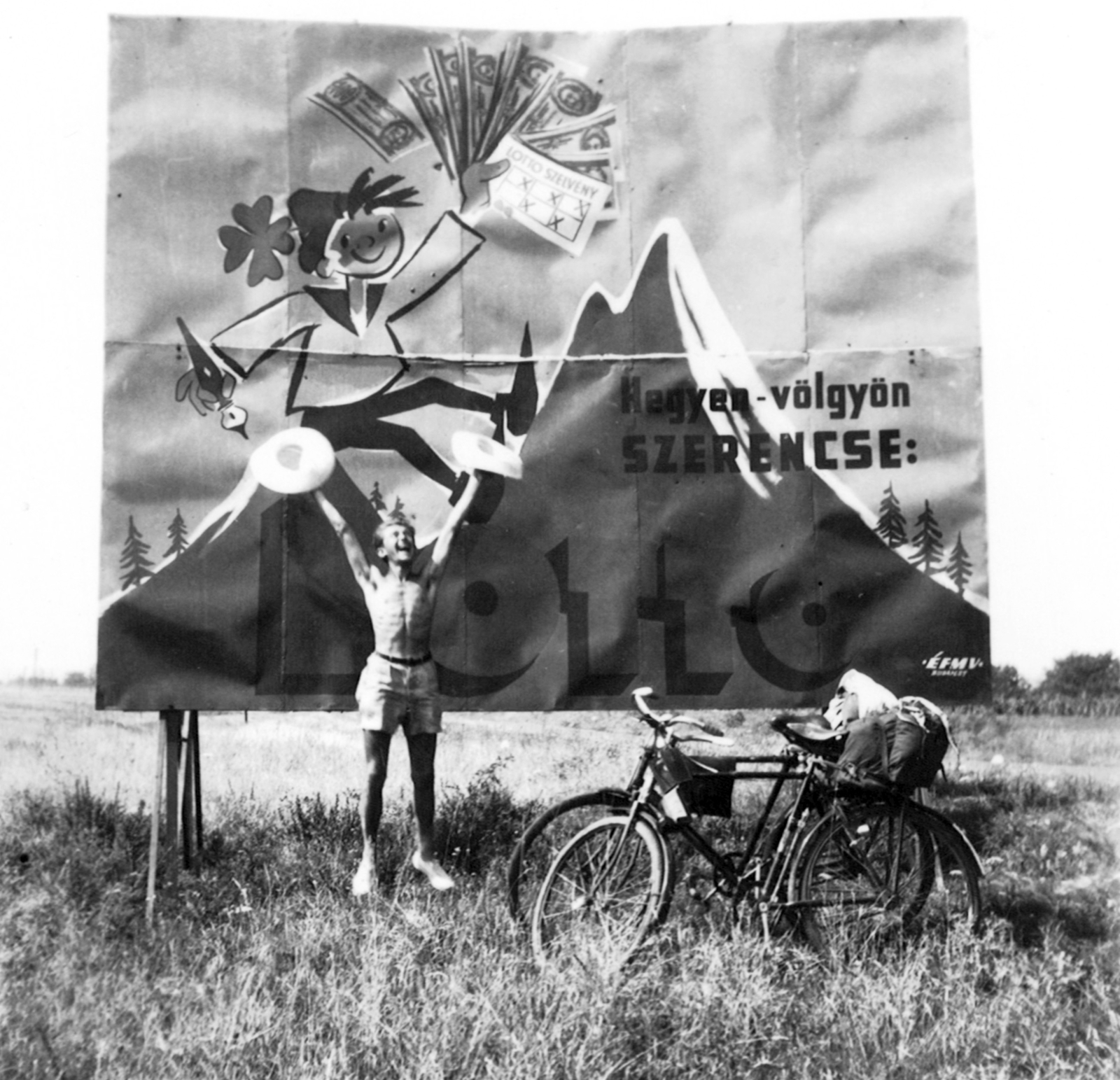 1962, Hadházi Zsófia, kerékpár, képarány: négyzetes, plakát, lottó, Fortepan #272436