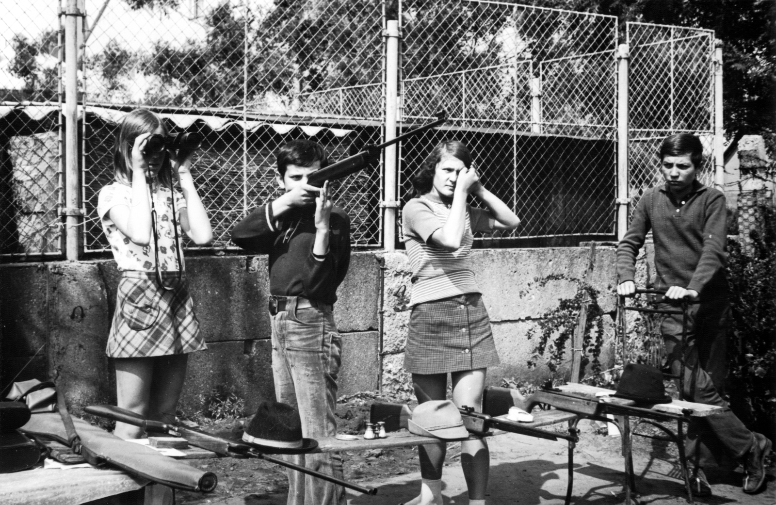 1972, Hadházi Zsófia, target shooting, air gun, telescope, Fortepan #272442