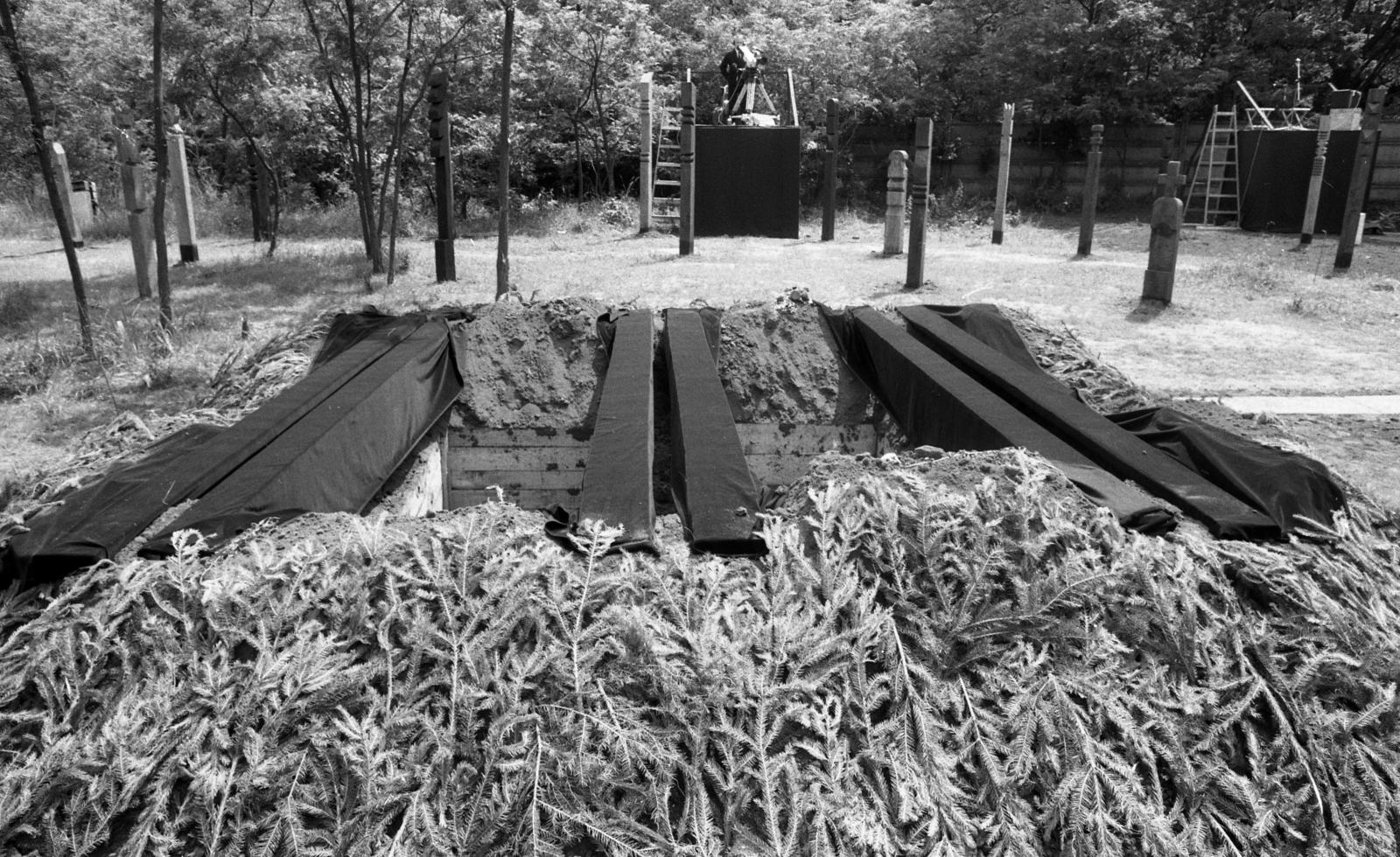 Hungary, Budapest X., Új Köztemető, 301-es parcella 1989. június 16-án, Nagy Imre és mártírtársai újratemetésekor., 1989, Horváth Péter, cemetery, Budapest, Fortepan #272476