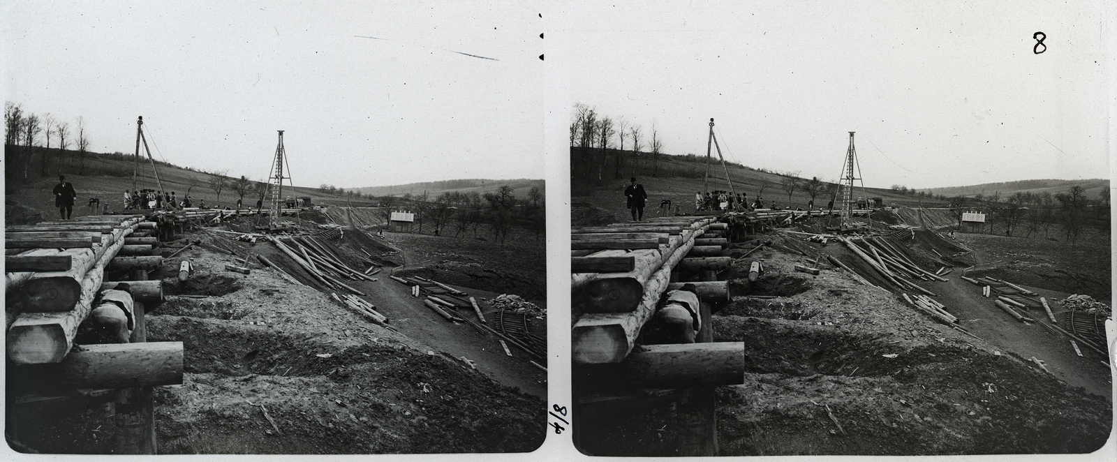 1903, Schoch Frigyes, railway, work, stereophoto, Fortepan #27251