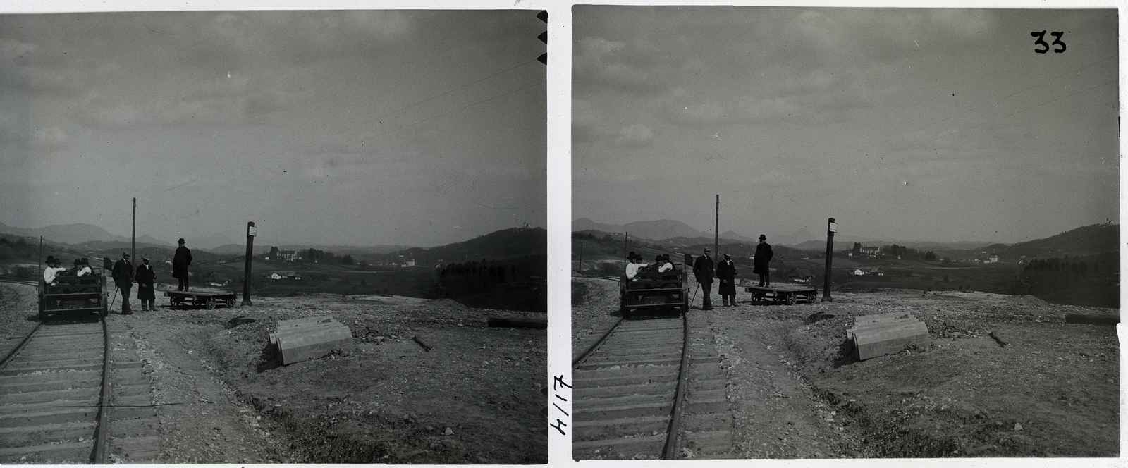 Slovenia, Smarje pri Jelsah., 1903, Schoch Frigyes, railway, railway handcar, stereophoto, Fortepan #27260