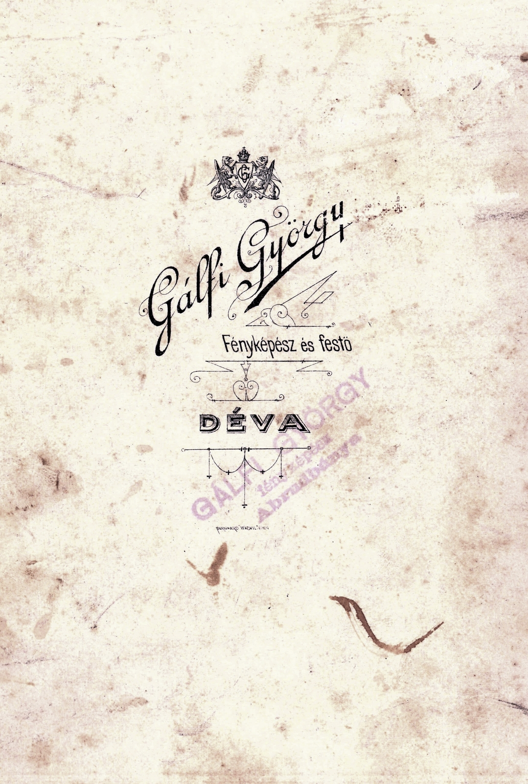 1911, Keresztesy Róbert, verso, photographer, studio, Fortepan #272618