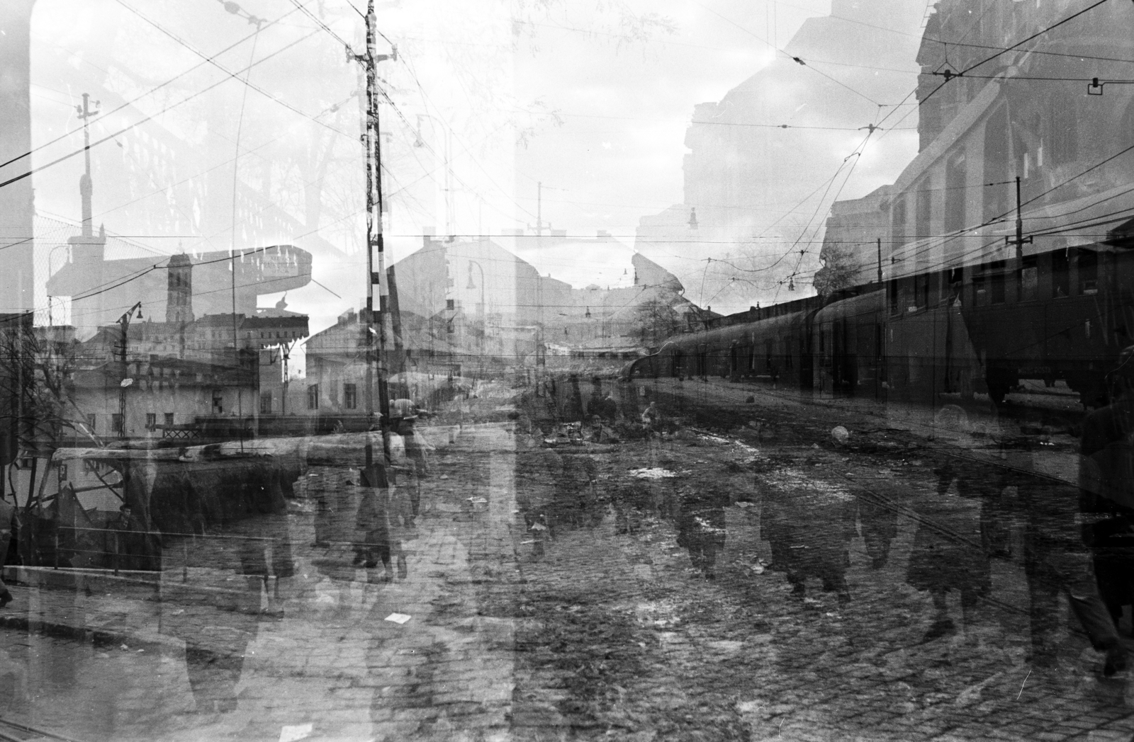 1956, Papp Dezső, double exposure, erroneous photo, Fortepan #272685