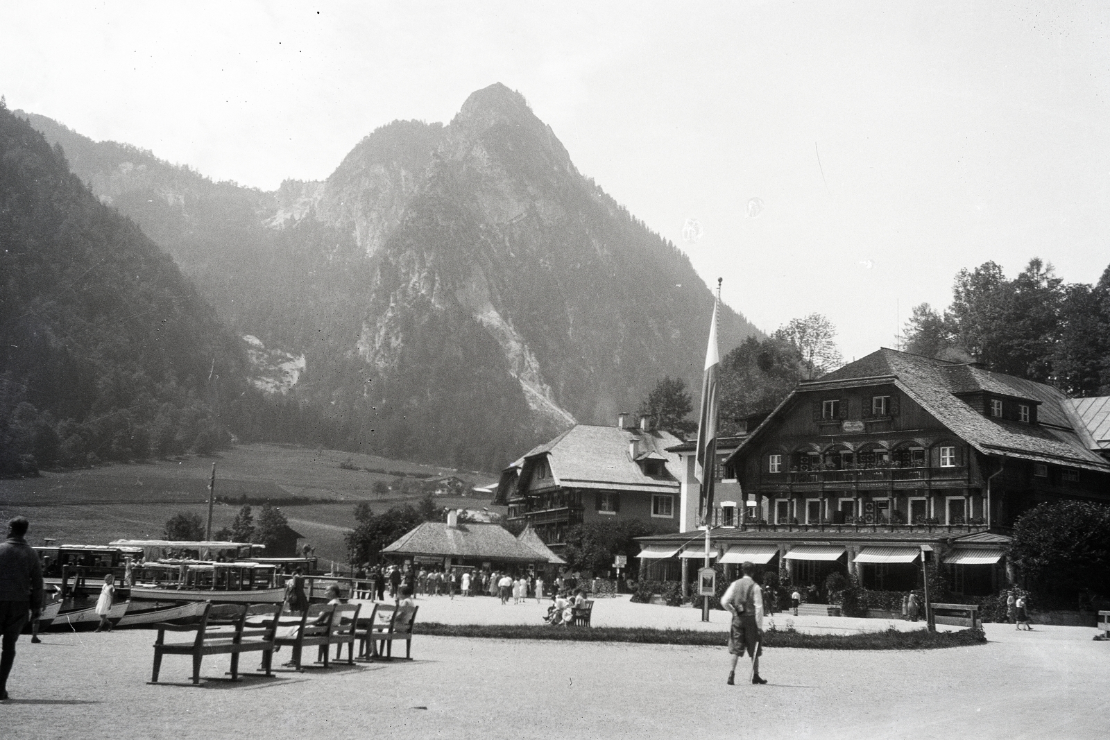 Germany, Seestraße 34., Hotel Schiffmeister., 1931, Fortepan/Album085, mountain, boat station, restaurant, Fortepan #272857