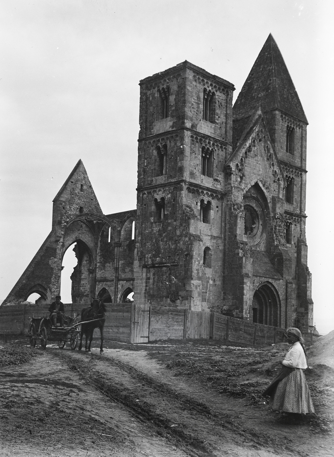 Hungary, Zsámbék, a premontrei templom romjai., 1915, Flanek-Falvay-Kováts, Best of, ruins of church, Fortepan #272922